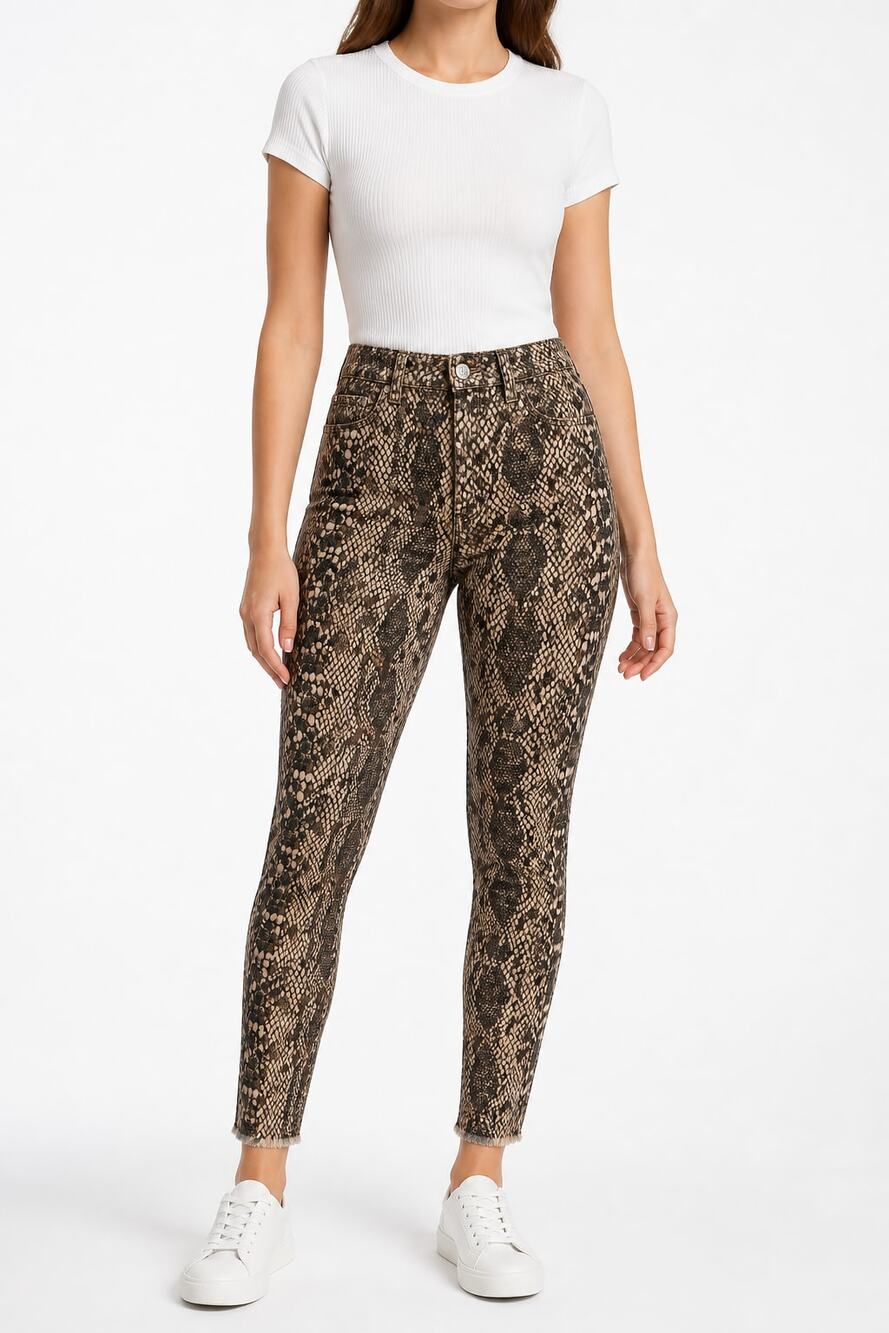 Free People We The Free Two Faced Snakeskin High Rise Jeggings Jeans Denim 27